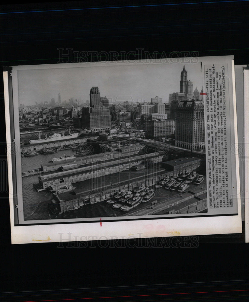 1964 Press Photo Hudson River Pier New York Manhattan - Historic Images
