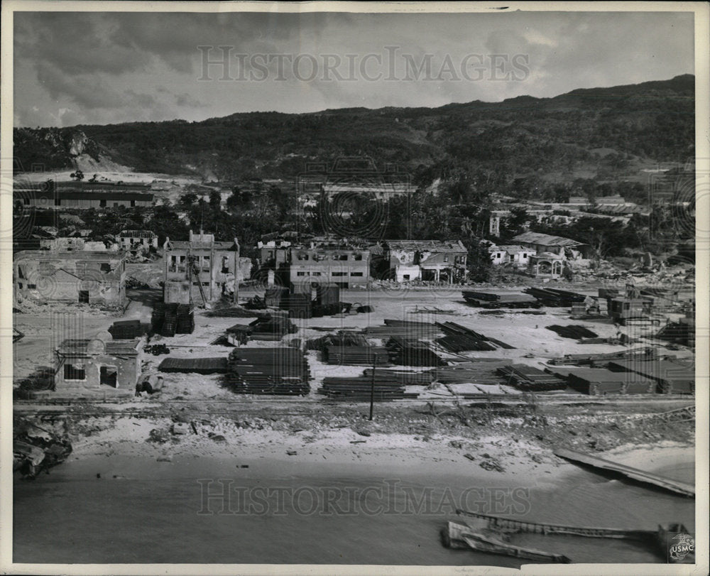 1945 Press Photo Marianas Fourth Marine Division Camp - Historic Images