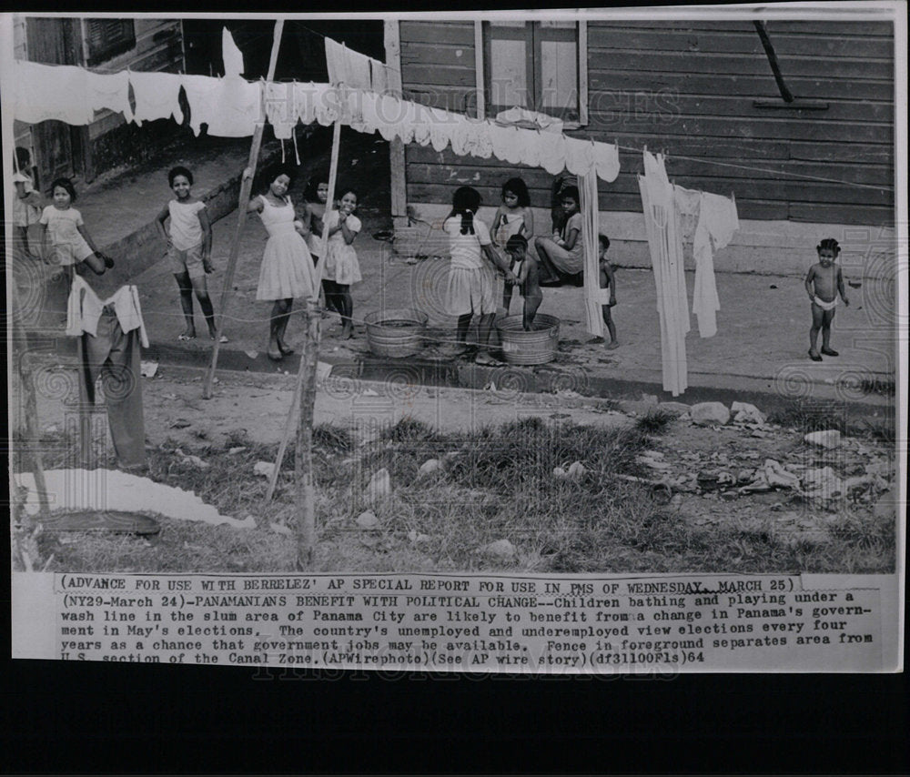 1964 Press Photo Panama City Slum Area - Historic Images