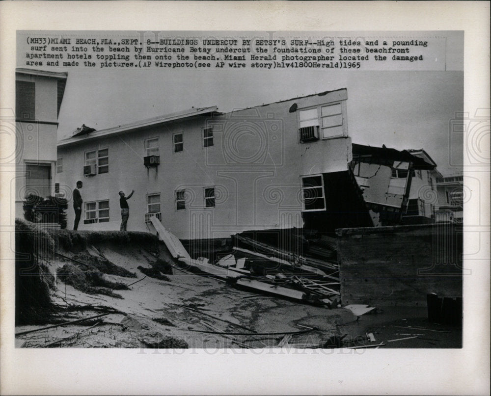 1965 Press Photo Hurricane Betsy Damage Miami Florida  - Historic Images