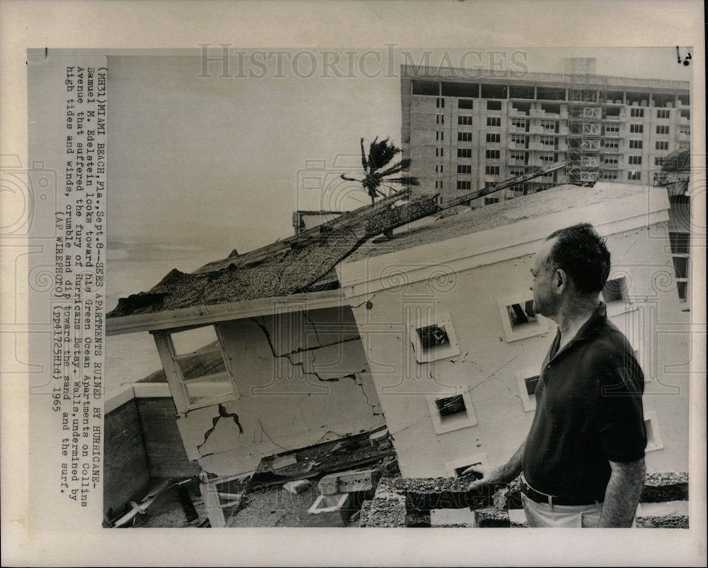 1965 Press Photo Hurricane Betsy Damage Miami Florida - Historic Images