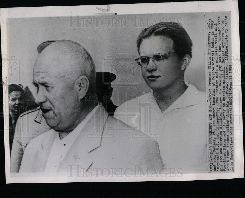1959 Press Photo Premier Nikita Khrushchev Son Sergei - Historic Images