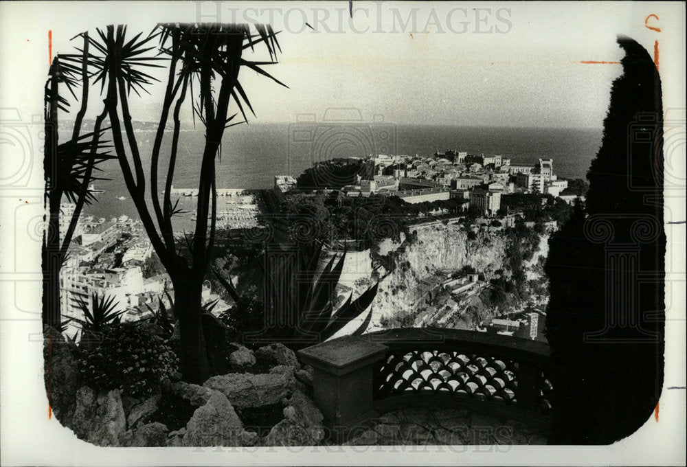1977 Press Photo Monaco View Tropical Garden Monaco Cit - Historic Images