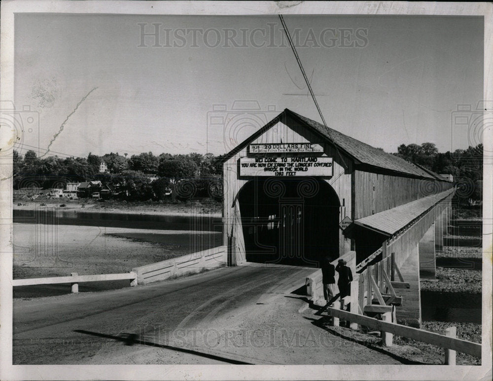 1954 Press Photo New Brunswick Canada Wooden Bridge - RRY60863 - Historic Images