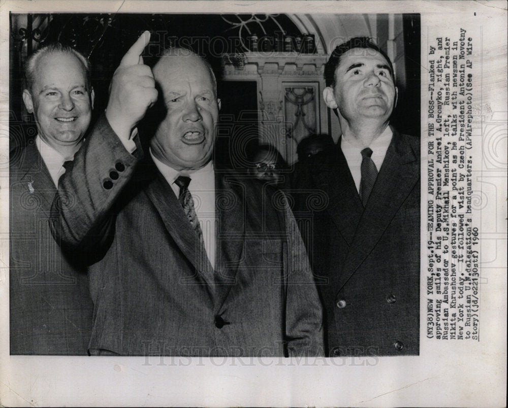 1960 Press Photo A. Gromyko M. Menshikov N. Khrushchev - Historic Images
