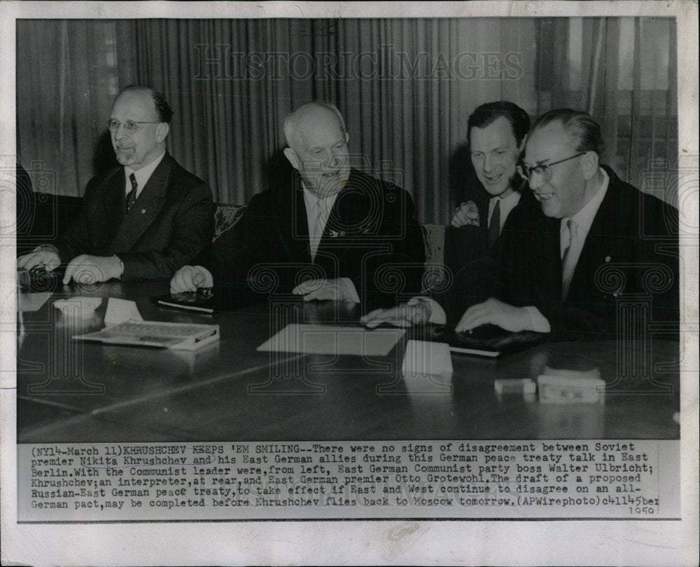 1959 Press Photo N. Khrushchev W. Ulbricht O. Grotwhohl - Historic Images