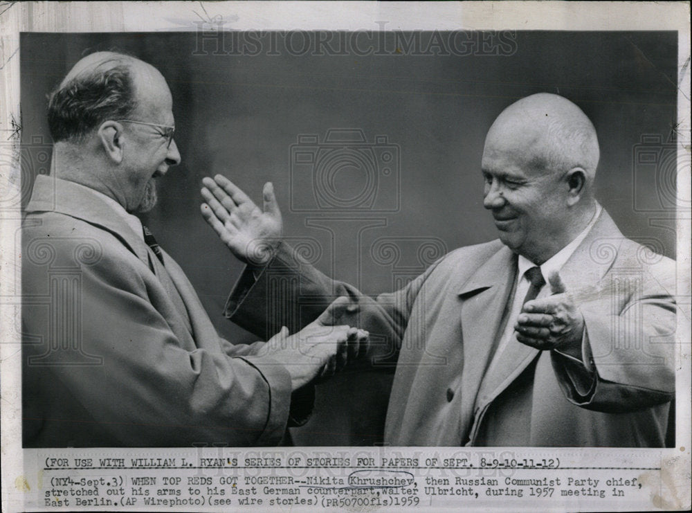 1959 Press Photo Nikita Khrushchev Russian Comuunist  - Historic Images