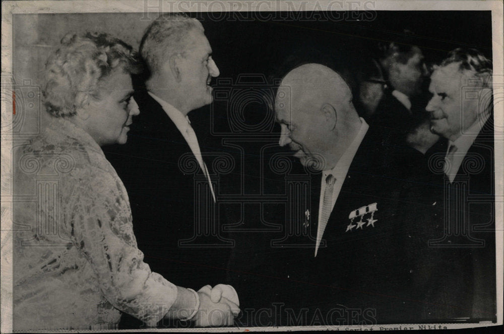 1964 Press Photo Mrs. Istvan Vas Soviet Premier Khrushc - Historic Images
