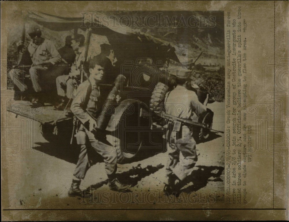 1969 Press Photo Venezuelan Army Joins Search Castroite - Historic Images