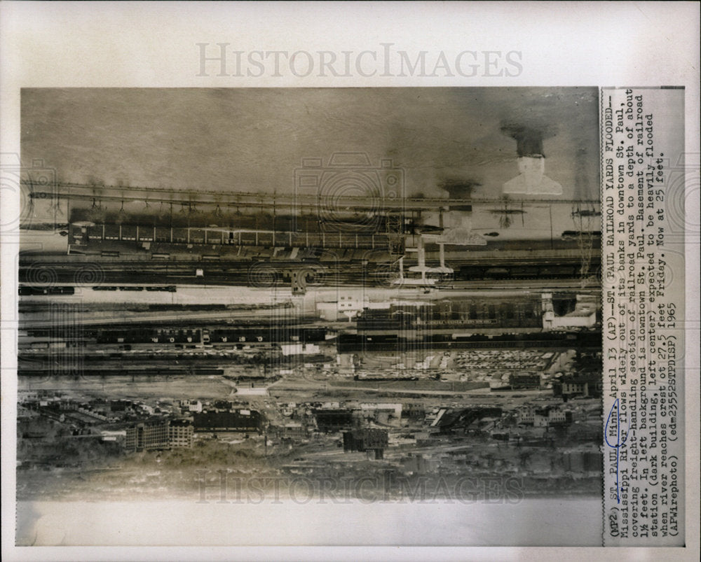 1965 Press Photo St.Paul Railroad Mississippi Flood - Historic Images