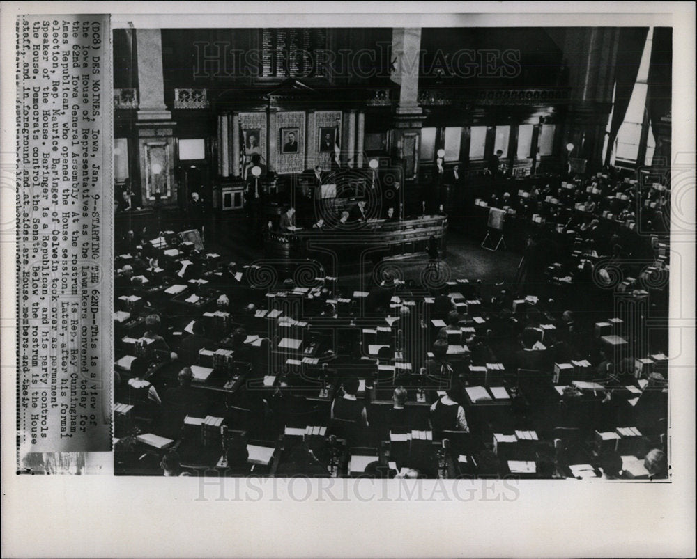 1967 Press Photo 62nd Iowa House of Representatives Ass - Historic Images