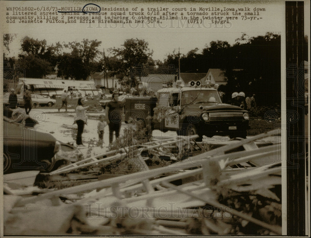 1973 Press Photo Moville Iowa Tornado - Historic Images