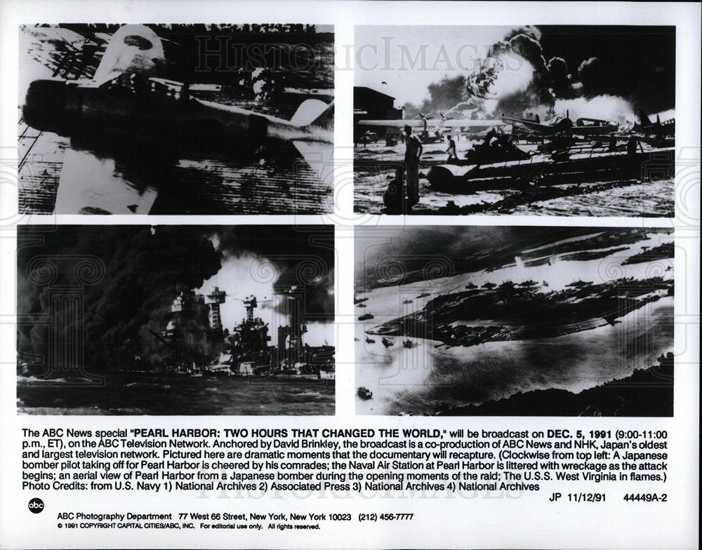 1991 Press Photo Pearl Harbor Documentary - Historic Images