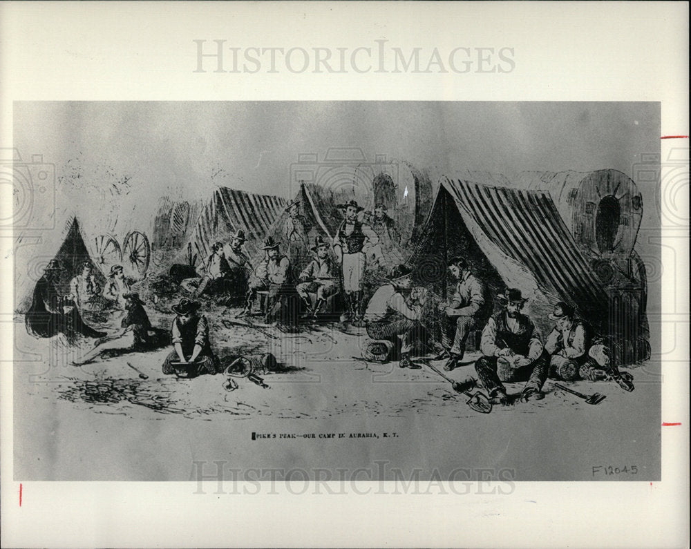 1986 Press Photo Drawing of Camp In Colorado - Historic Images