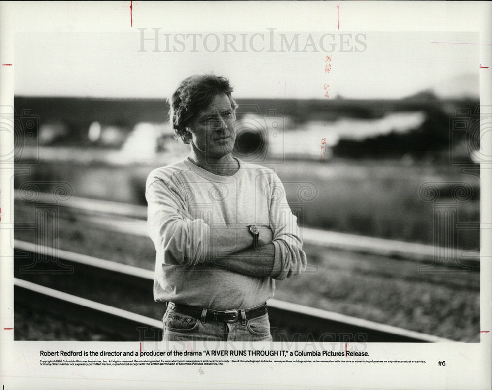 1992 Press Photo Redford directs &amp; produces River - Historic Images