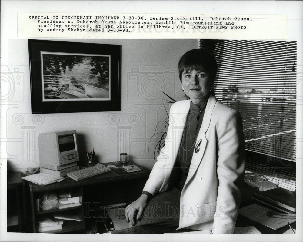 1990 Press Photo Okuma Pacific Rim Counseling Staffing - Historic Images