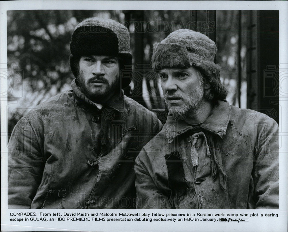 1984 Press Photo David Keith Malcolm McDowell Actors - Historic Images