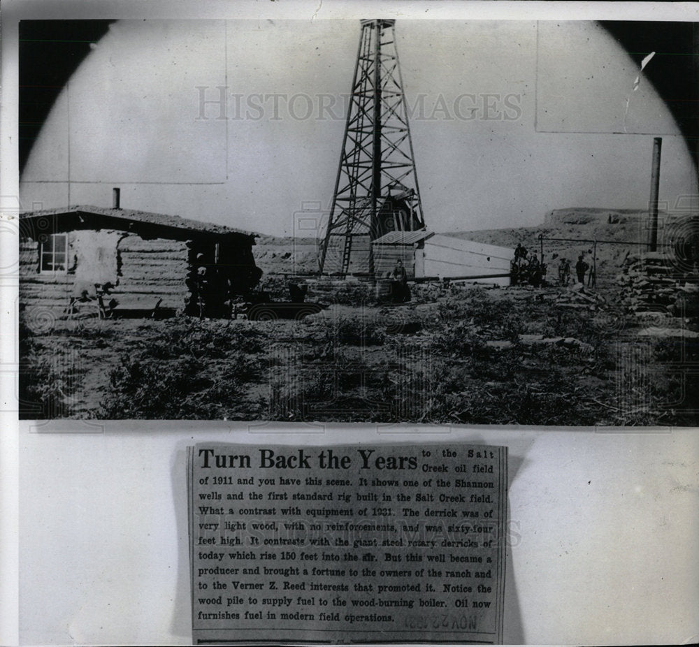 Press Photo Salt Creek Oil Field Shannon Well - Historic Images