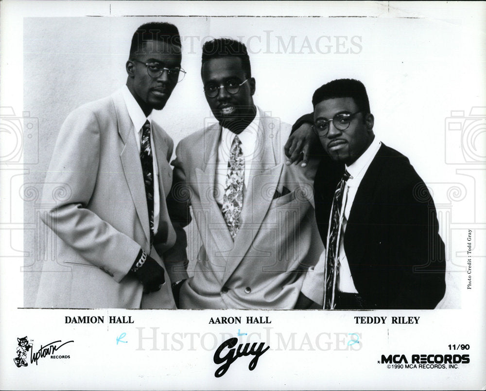 1991 Press Photo Damion Hall Aaron Hall &amp; Teddy Riley  - Historic Images