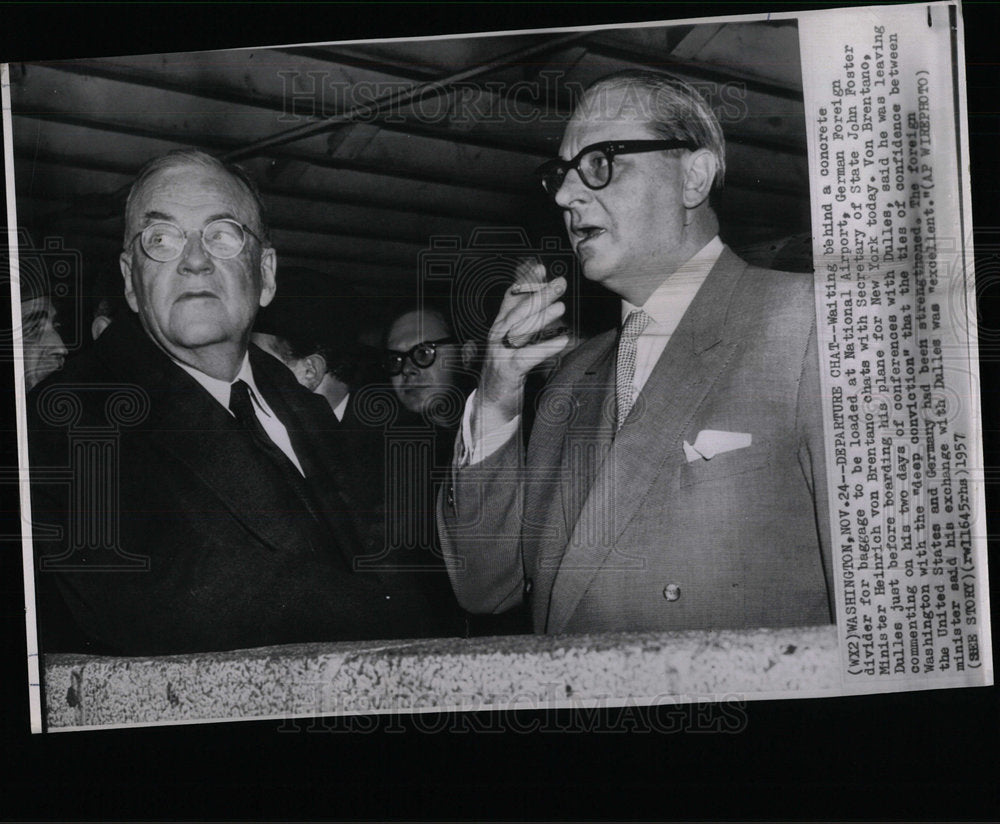 1957 German von Brentano US Sec JF Dulles - Historic Images