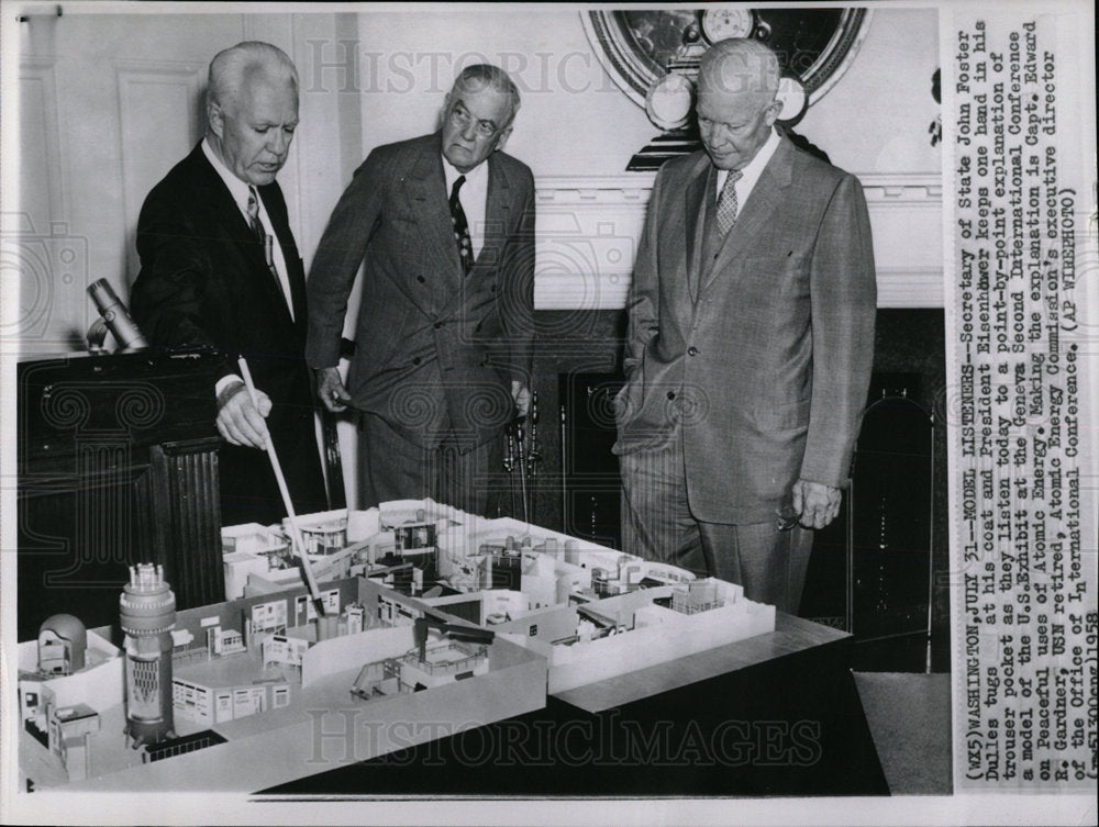 1958 John Dulles Eisenhower Atomic Energy - Historic Images