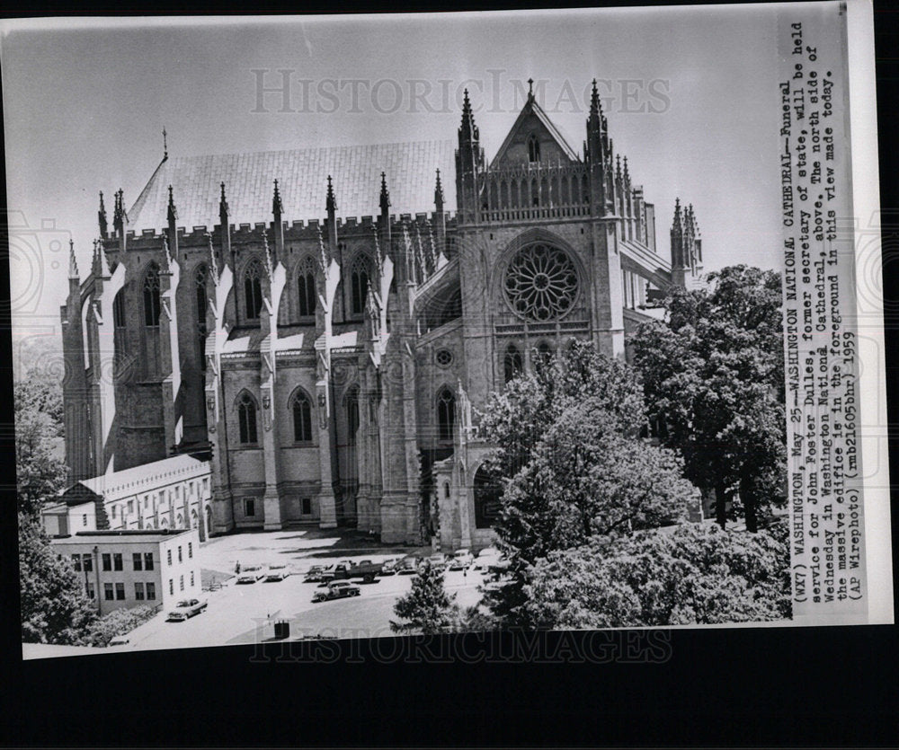 1959 Press Photo Washington National Cathedral Dulles - Historic Images