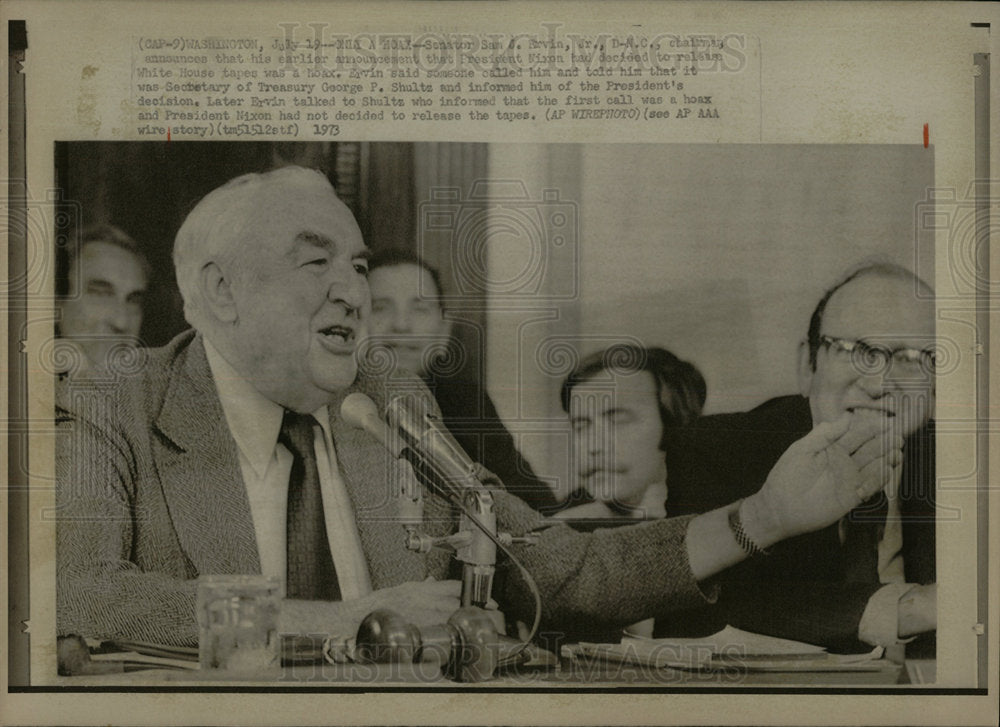 1973 Press Photo Sen.Sam J. Ervin Jr. - Historic Images