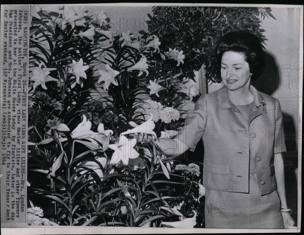 1964 Press Photo Lady Bird Johnson First Lady Lyndon  - Historic Images