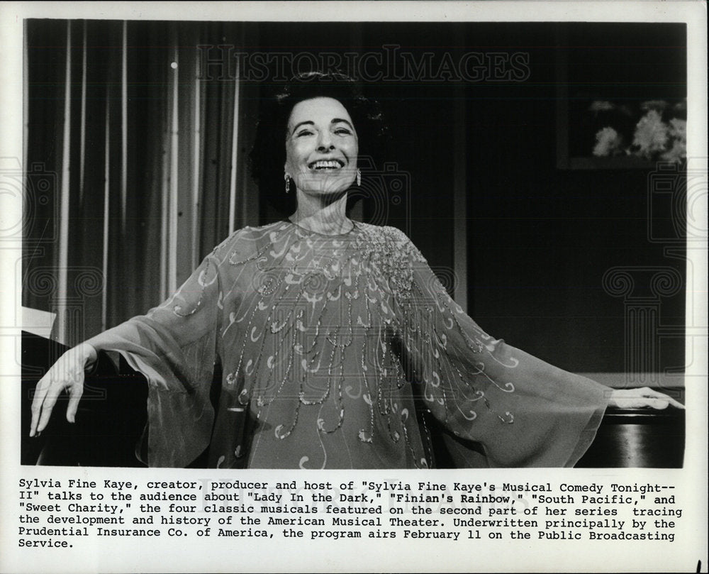 1981 Press Photo Sylvia Fine Kaye/Producer/TV Host - Historic Images