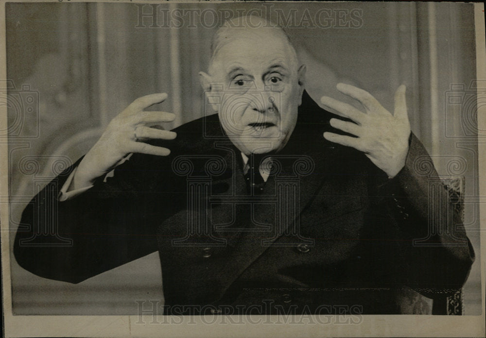 1969 Press Photo French President Charles de Gaulle - Historic Images