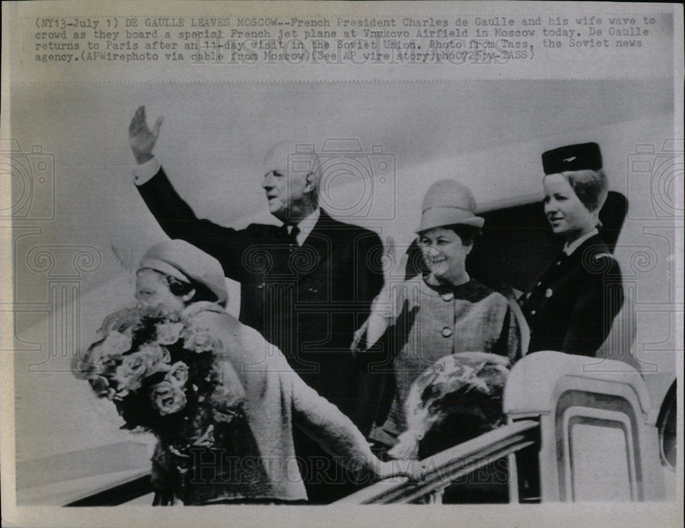 1966 Press Photo French President Charles DeGaulle - Historic Images