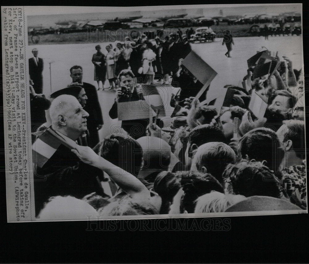 1966 Press Photo Charles de Gaulle/President France - Historic Images