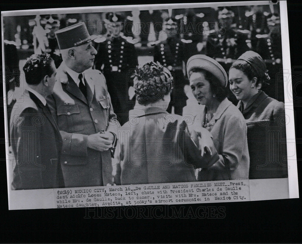 1964 Press Photo Pres. Adolfo Mateos Pres. De Gaulle - Historic Images