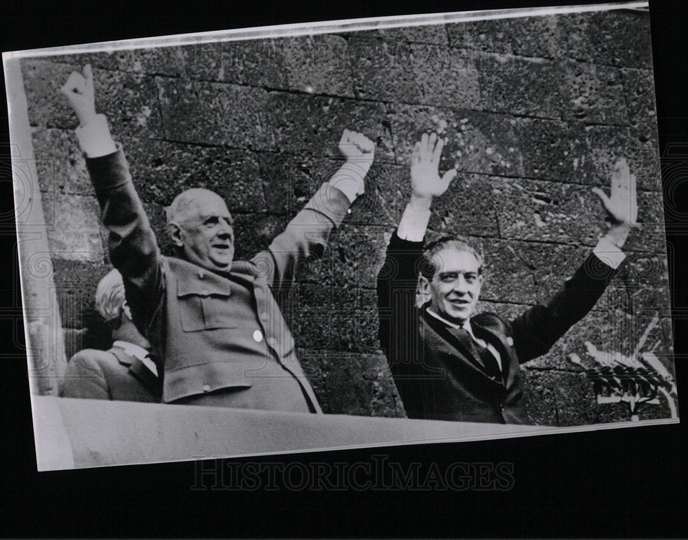 1964 Press Photo Charles de Gaulle Adolfo Lopez Mexico - Historic Images