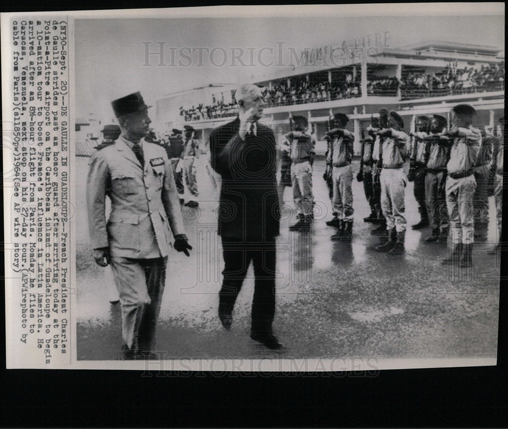 1964 Press Photo French President Charles De Gaulle - Historic Images
