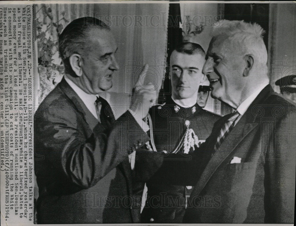 1964 Press Photo Sen. Paul Douglas Democratic Senator - Historic Images