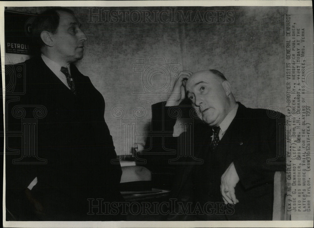 1937 Press Photo Brig. Gen. H.H. Denhard Murder Trial - Historic Images