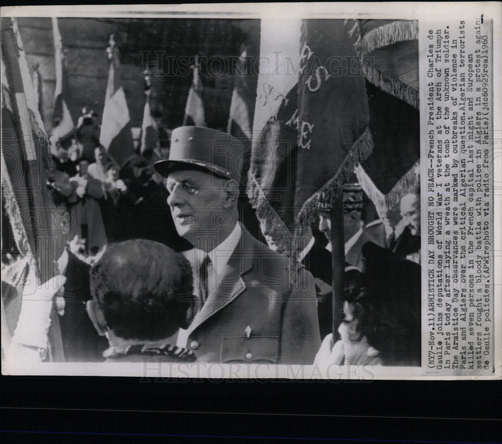 1960 Press Photo French President De Gaulle World War I - Historic Images