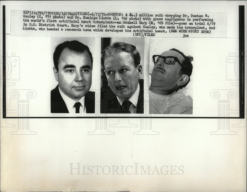 1972 Press Photo Haskell Karp Trial (Heart Transplant) - Historic Images