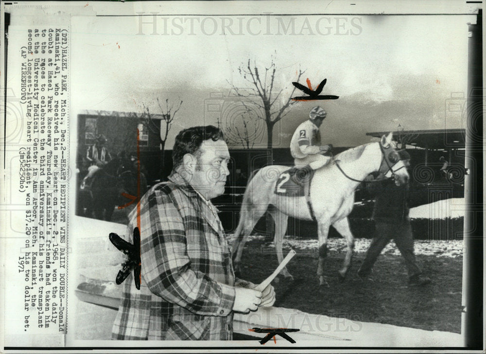 1971 Press Photo Donald Kaminski Hazel Park Raceway Won - Historic Images