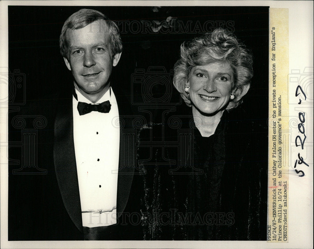 1987 Press Photo Gov Dick Cathey Finlon Prince Phillip  - Historic Images