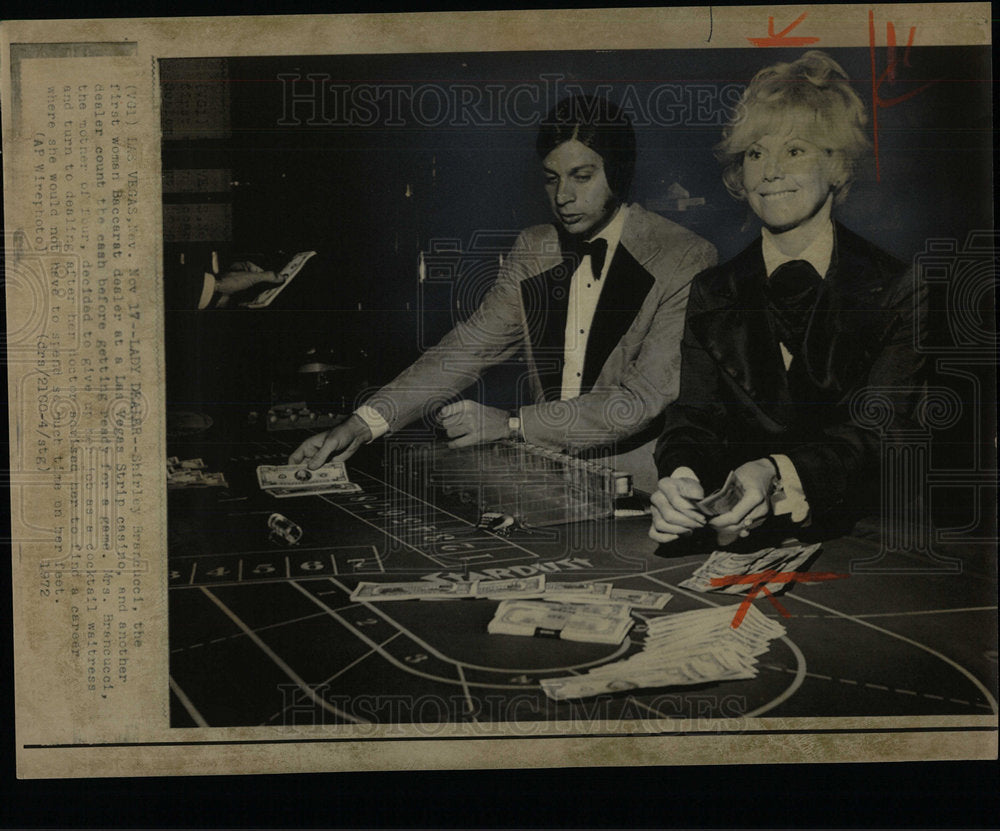 1972 Press Photo Shirley Brancuccie Dealer Las Vegas - Historic Images
