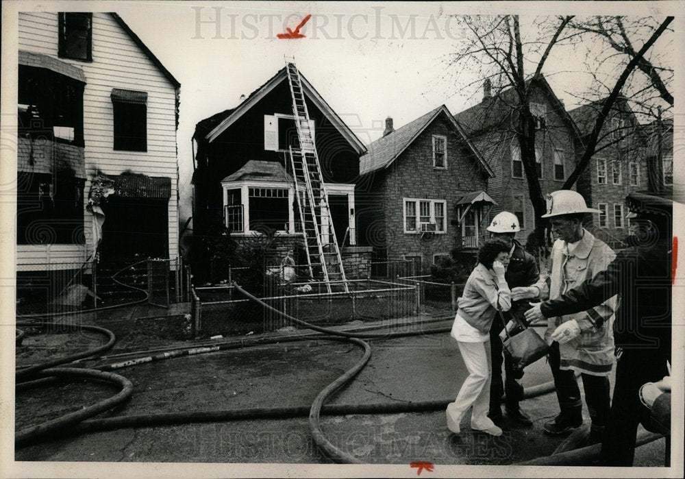 1981 Press Photo Fire Accidents Destroyed Houses Mich - Historic Images