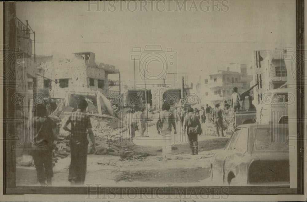 1976 Press Photo Tal Zaatar Refugee Camp Palestine  - Historic Images