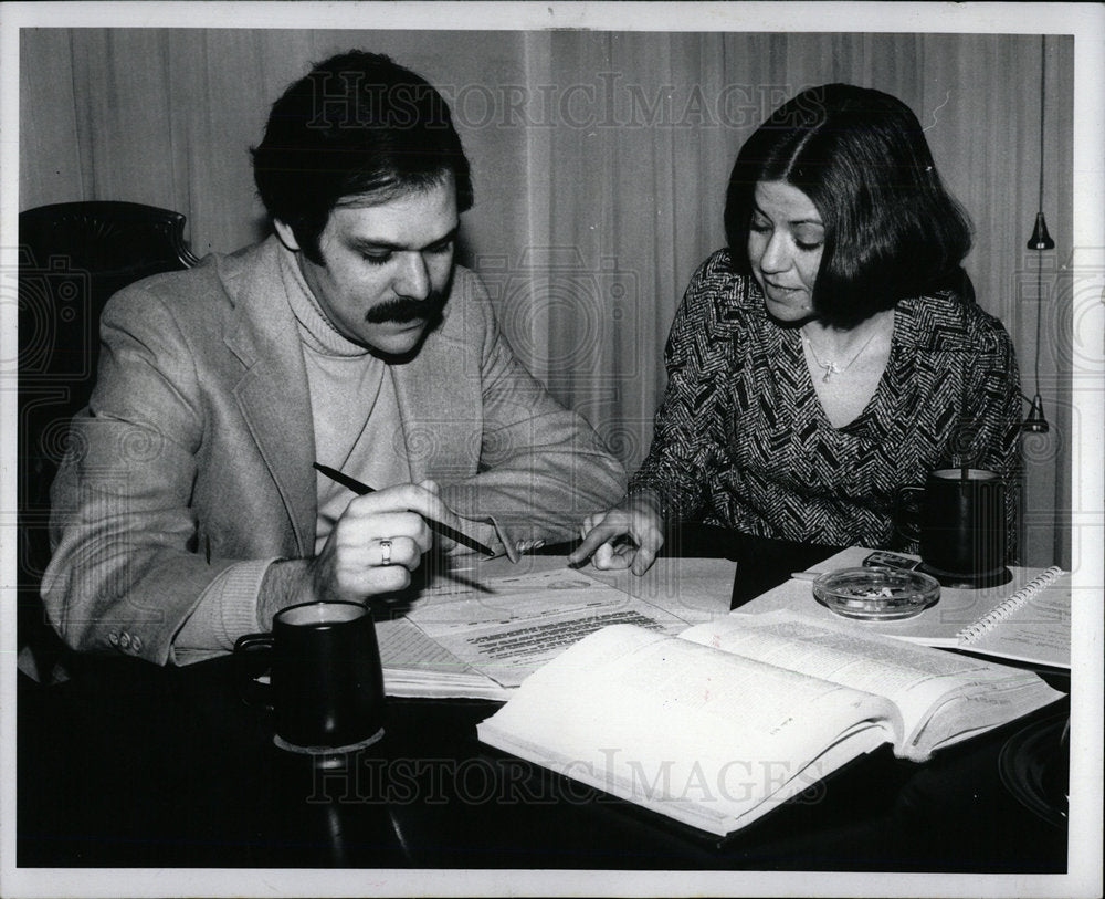 1978 Press Photo Steve Sclawy News Department Detroit - Historic Images