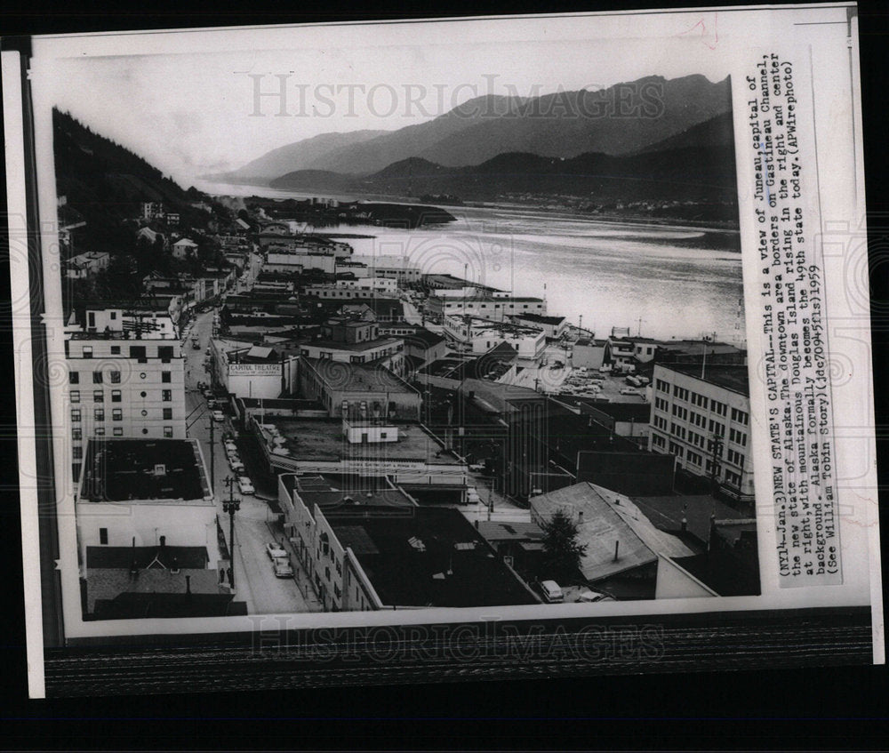 1959 Press Photo View of Juneau, capital of Alaska. - Historic Images