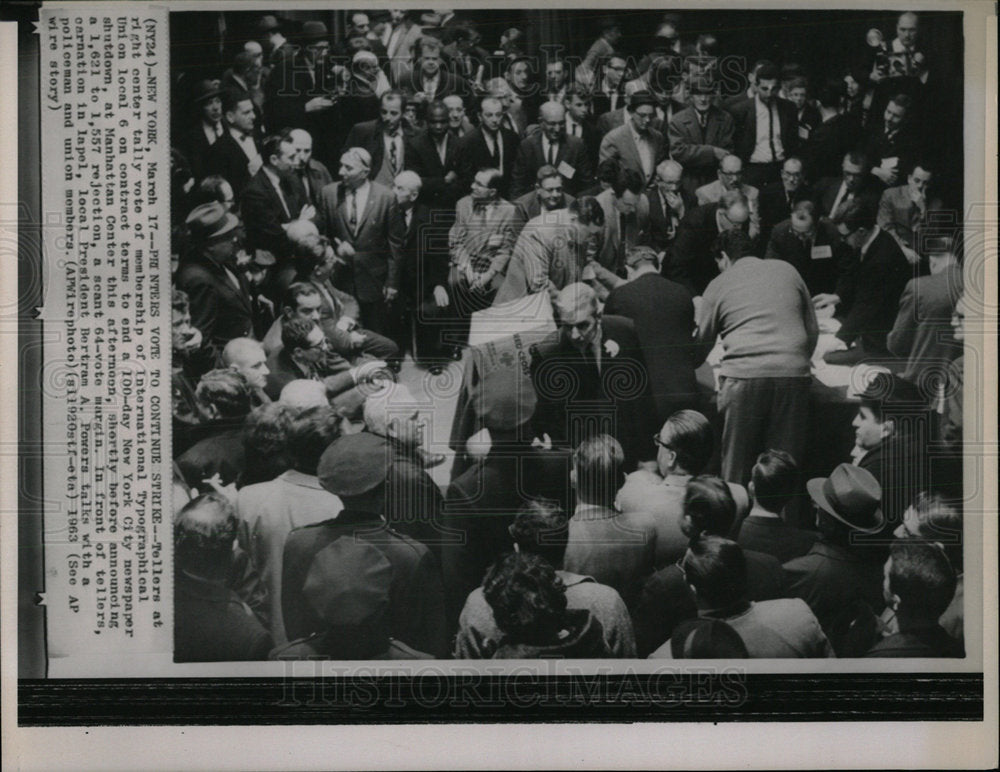 1963 Press Photo International Typographical Union vote - Historic Images