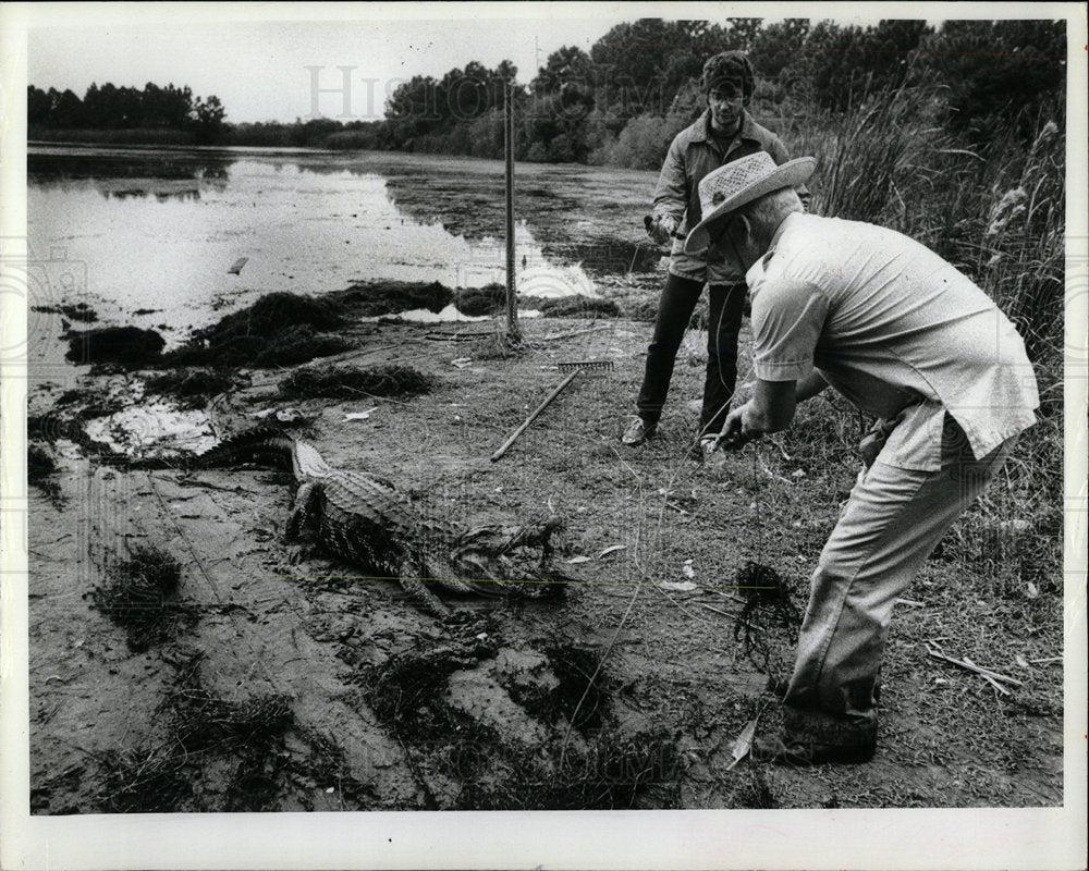 1983 Press Photo Joe Borelli and son Roger captured an  - Historic Images