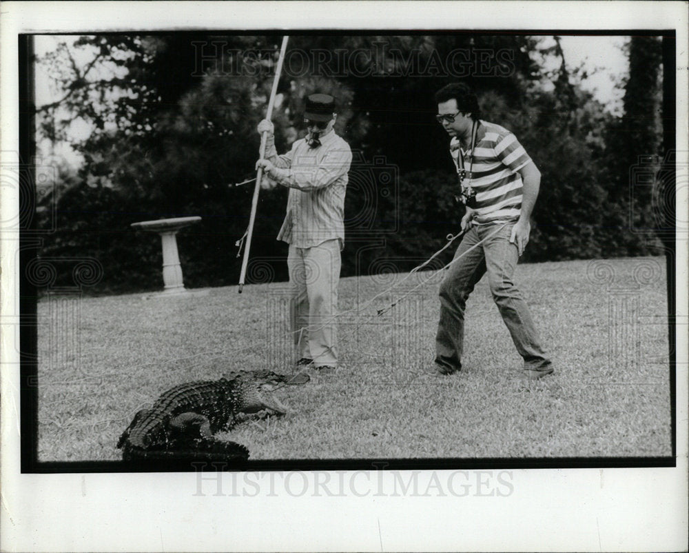 1987 Press Photo Joe Borelli Alligator Hunter Capture - Historic Images