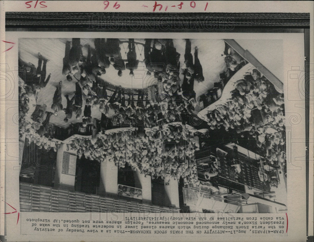 1971 Press Photo Paris Stock Exchange President Nixon - Historic Images